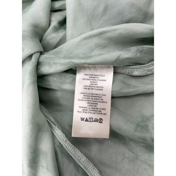 Free People Sascha Ruffle Tie Front Blouse in Sage Combo Size Small - Picture 4 of 6